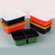 Engangs rektangulær ris omrørt lunsjboks